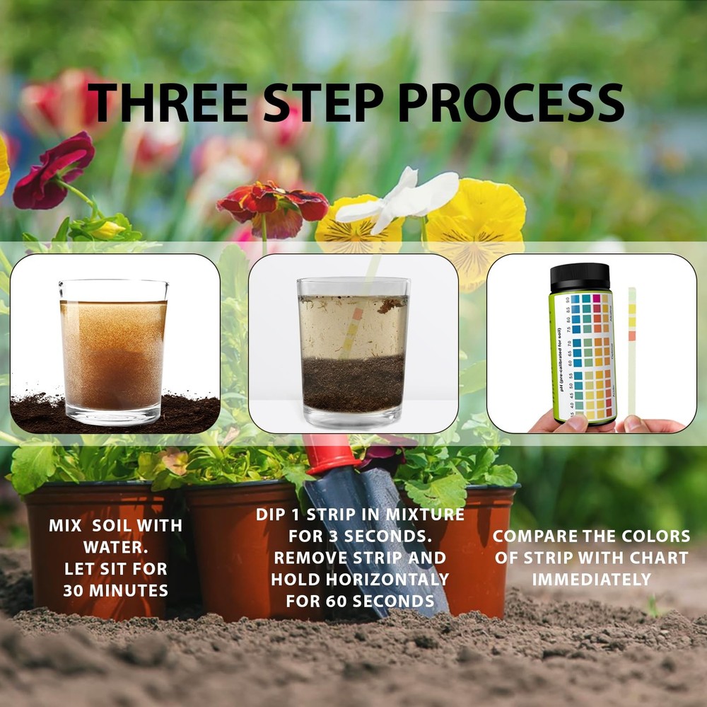 Soil pH Paper Test Kit – 100 Tester Strips (3.5-9 Range) – Use for Testing...