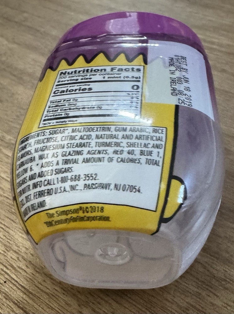 Limited Edition Bart Simpson EMPTY TIC-TAC Container for Arts Crafts/Storage Etc
