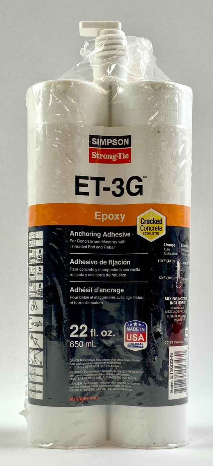 Simpson Strong-Tie ET-3G Anchoring Adhesive Epoxy 22 oz