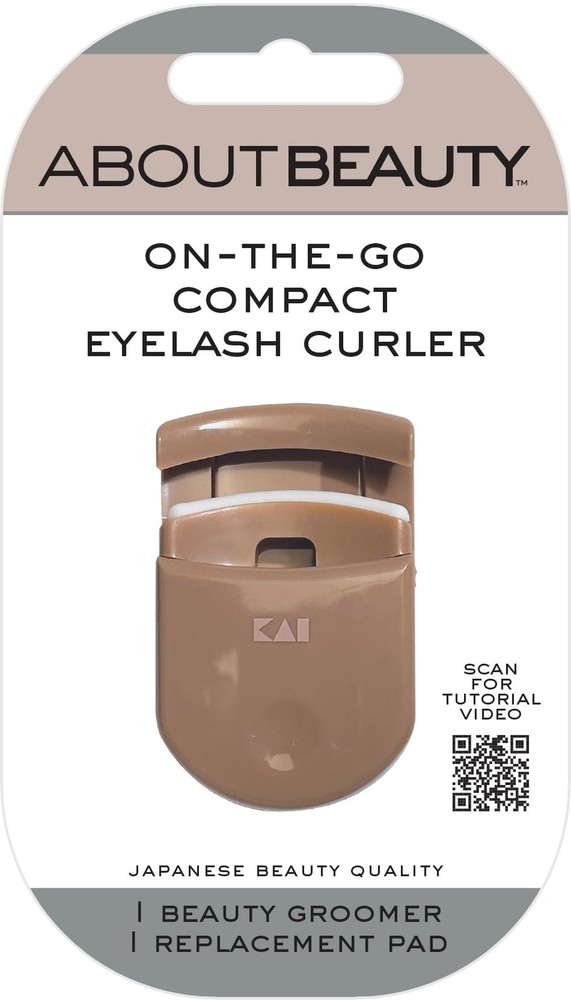 Portable Compact Eyelash Curler with Replacement Pad for Travel Makeup