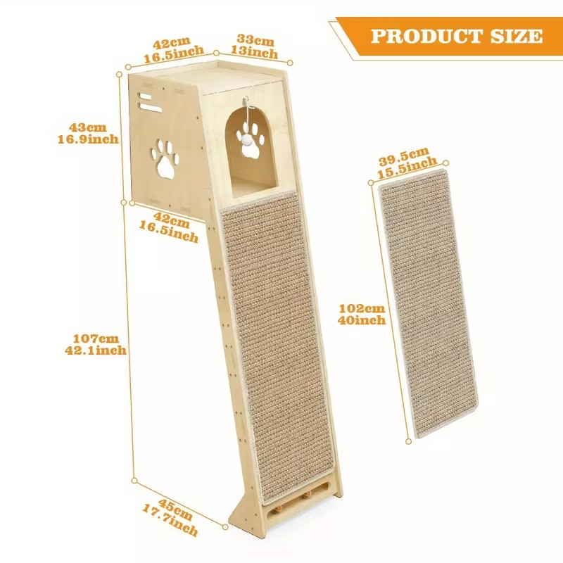 Cat observation tower, 59 inch indoor cat climbing frame, cat tree with sisal
