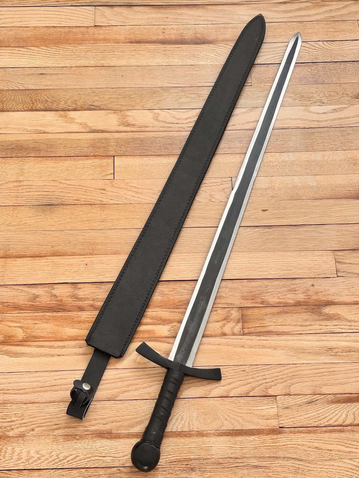 40” Rustic Broad Sword High Carbon Steel Full Tang Medieval Sharp Leather Sheath