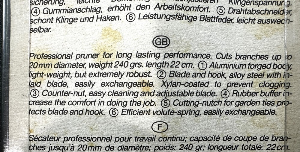 FREUND - TRUE FRIENDS 1749-SN Professional Pruning Shears GERMANY