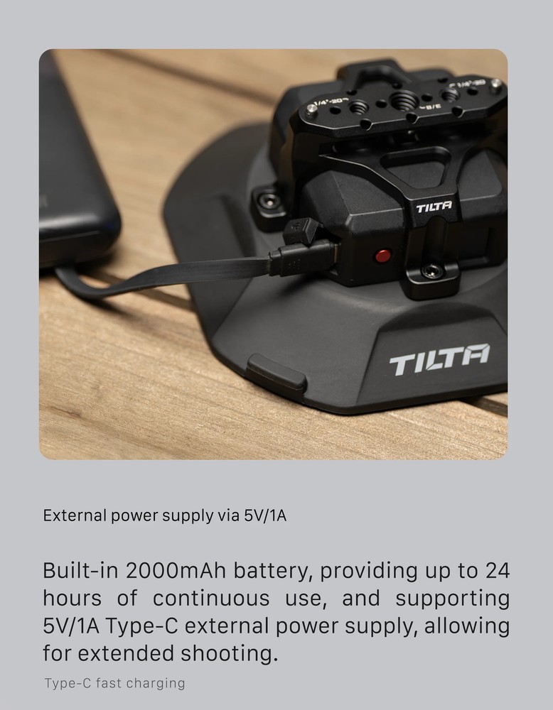 TILTA HDA-ESC Electronic Suction Cup 4.5" Multi-Functional ( Internal Batteries)