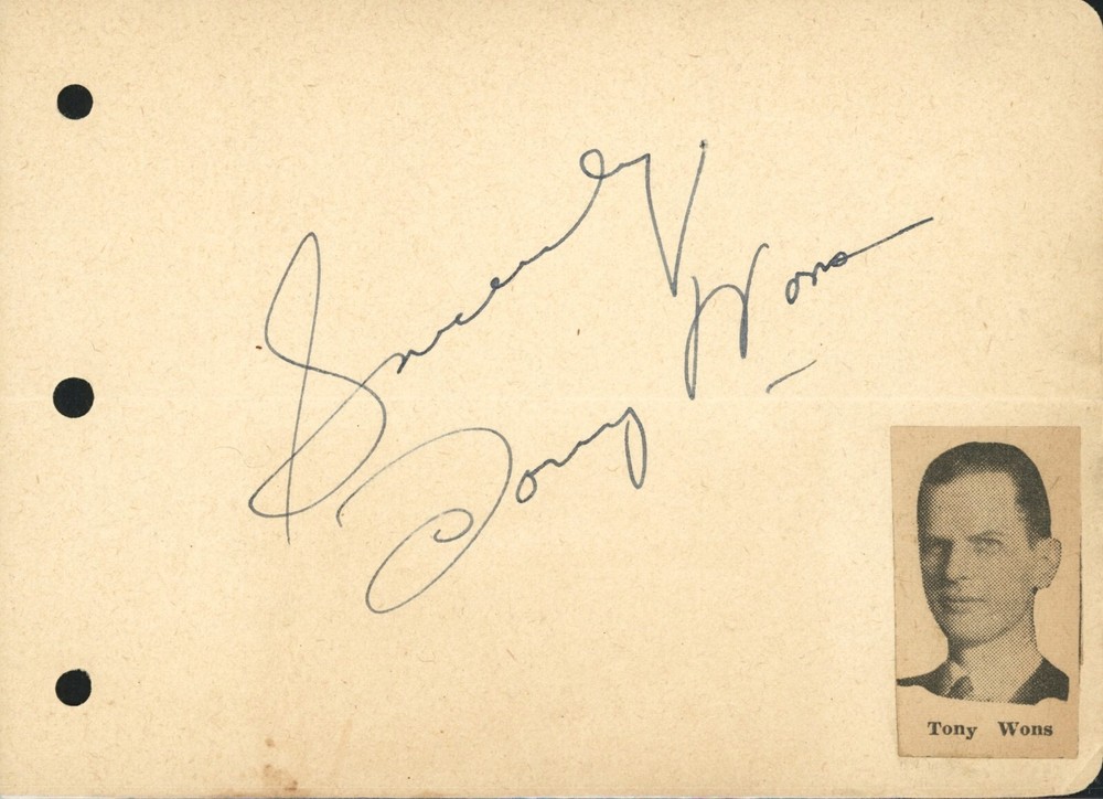 Tony Wons Vintage Autograph