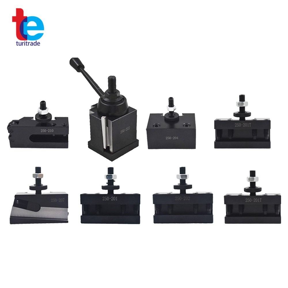 7PC BXA 250-222 Wedge Type Tool Post For Lathe 10-15" With Tool Holders