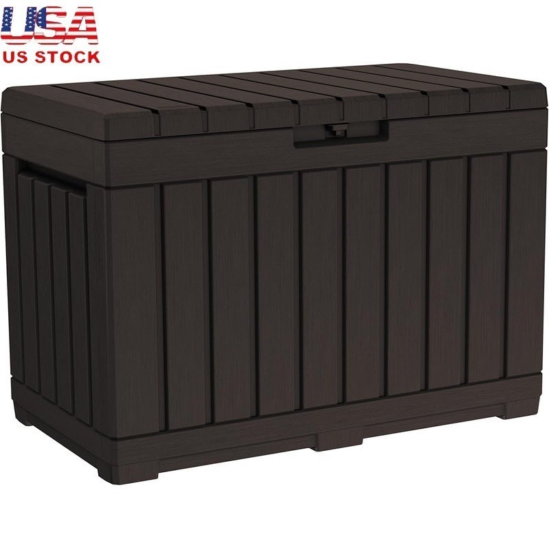 Lockable Resin Storage Box Extra Seating Patio Cushions Pool Accessories New