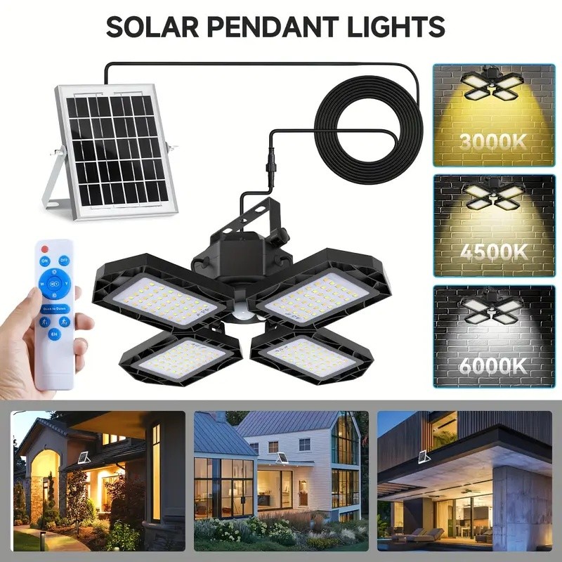 168LED Solar Pendant Light Outdoor Indoor Solar Powered Motion Sensor Shed Light