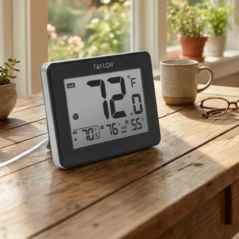 Wired Digital Indoor Outdoor Thermometer with LED Display, Wired Probe Sensor...