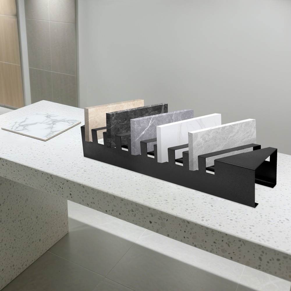 Small Tile Display Rack Countertop 10 Slots Tile Display Stand Tile Display Rack