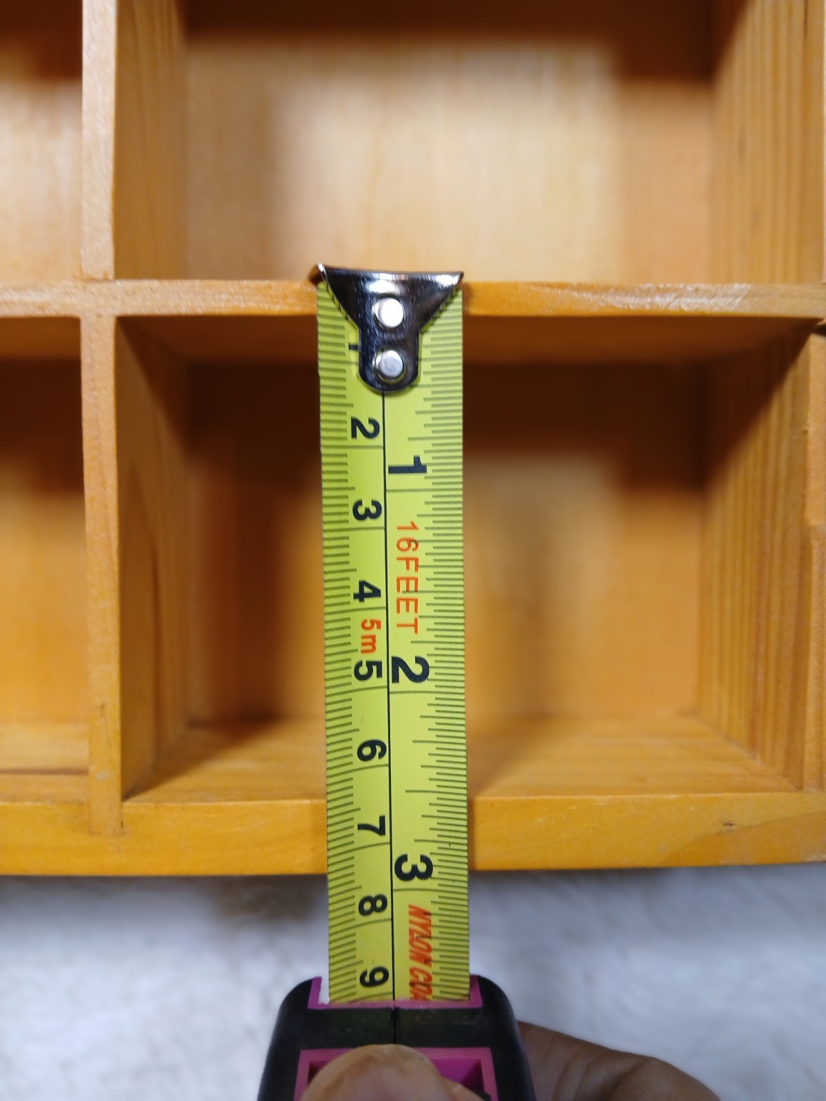 Vintage wood shadow box wall cabinet 22 Compartments Light Wood 16×11