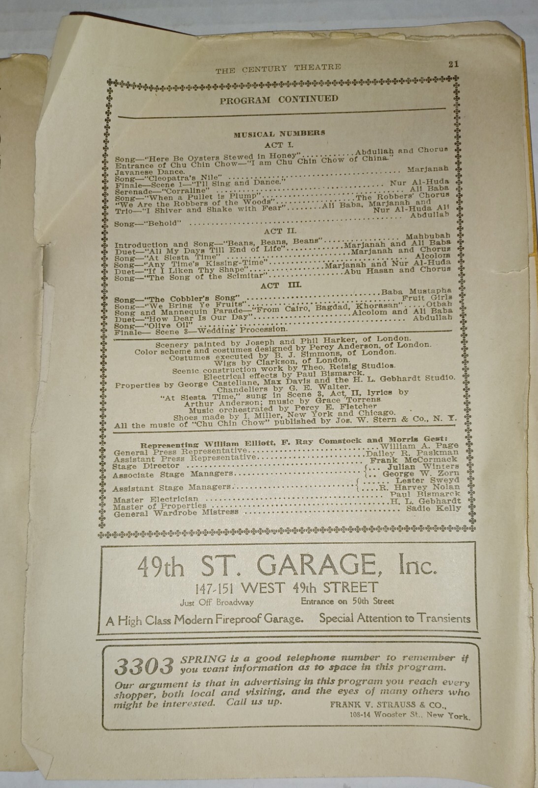 TYRONE POWER CENTURY THEATRE NY Jan 1918 CHU CHIN CHOW Broadway Program-WW1 Era