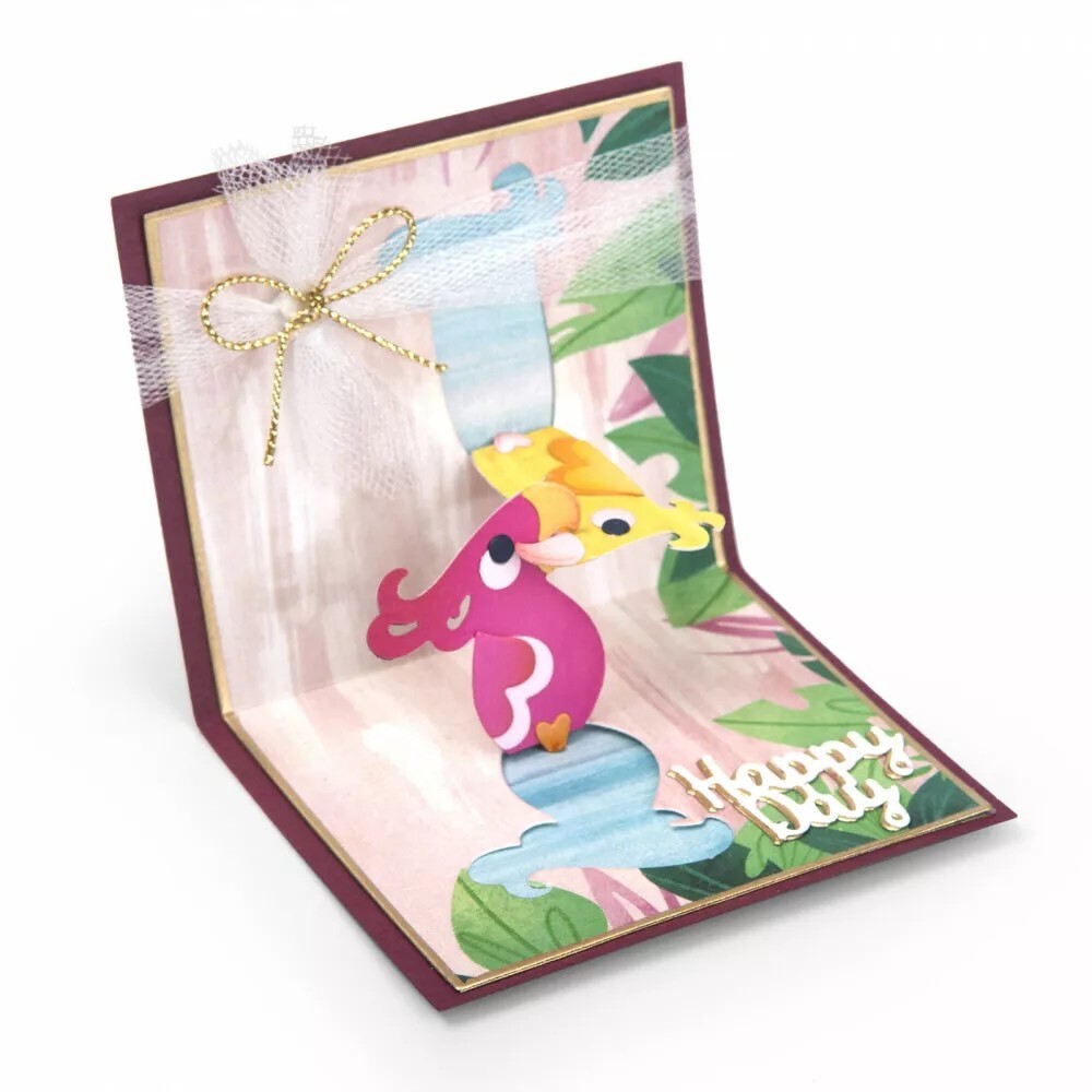 Love Birds 3-D Mini Card Sizzix Thinlits Thin Metal Die Set 663199 NEW!