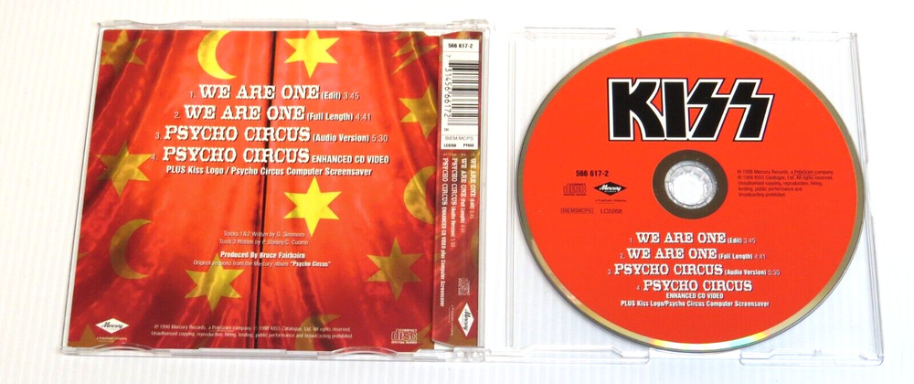 KISS WE ARE ONE ENHANCED CD 3 TRACKS + VIDEO 1998 OFFICIAL MERCURY RELEASE