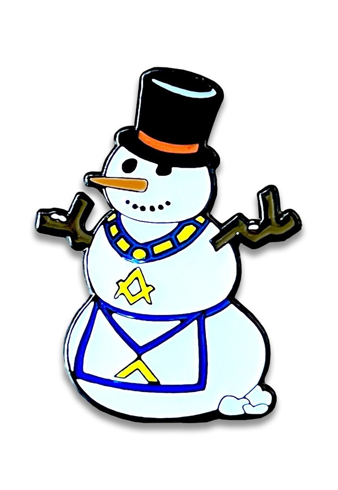 Worshipful Master Snowman Lapel Pin