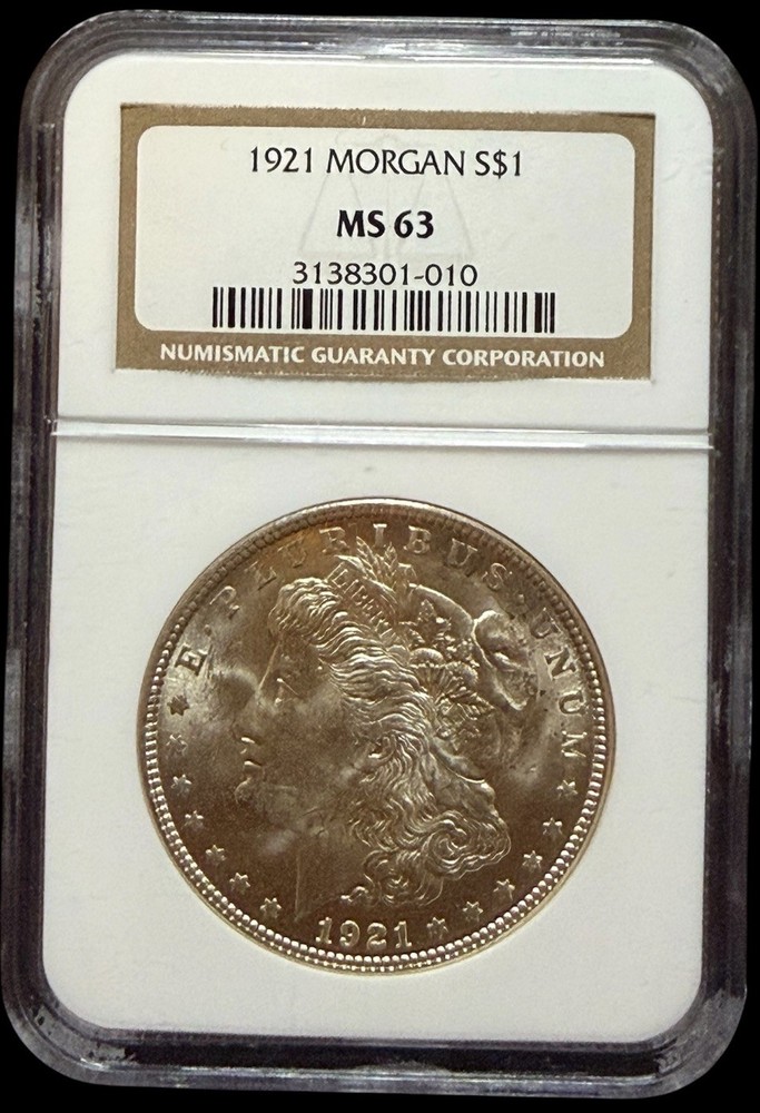 1921-P Morgan Silver $1 Dollar NGC MS63