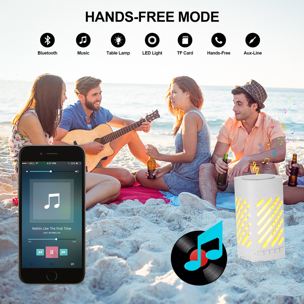 Smart LED Lamp Bluetooth Speaker Touch Wireless Camping Lamp Dimmable Charging