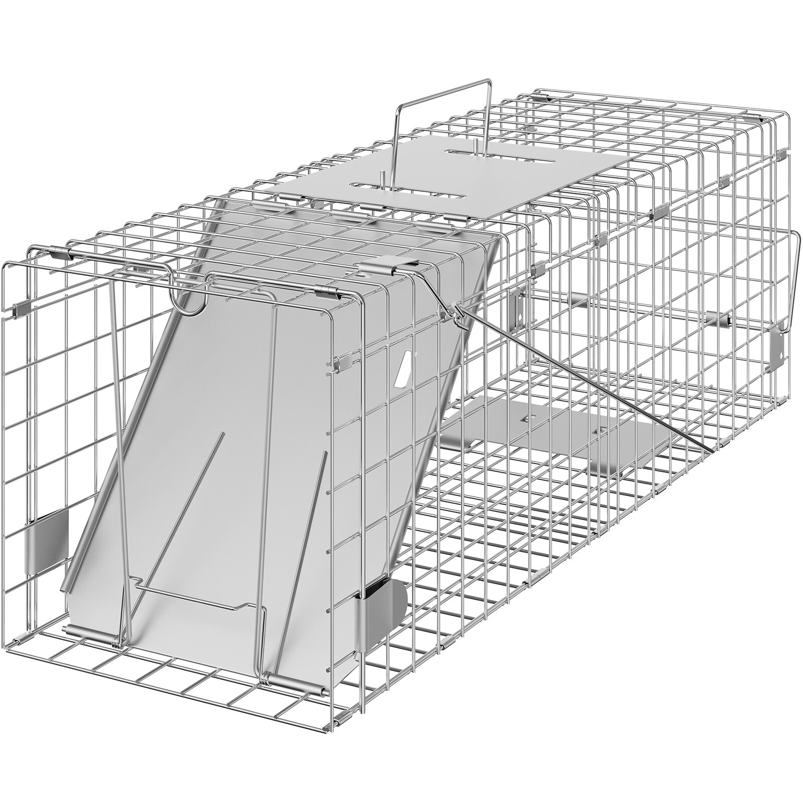 VEVOR Live Animal Cage Trap 24" x 8" x 8" Humane Cat Trap Cats Squirrels Mouse