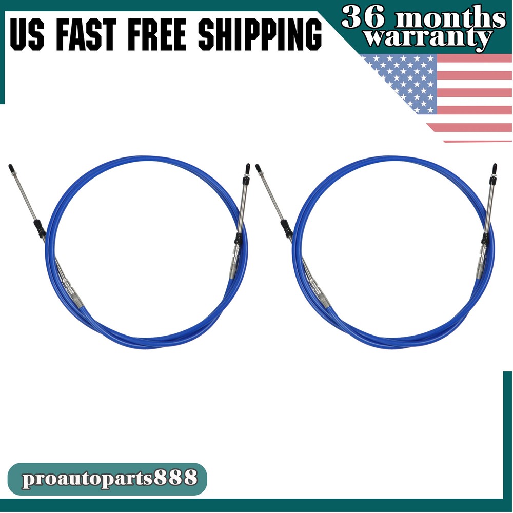 Marine Throttle Shift Remote Control Box Cable 33C 2PCS 8FT For Yamaha Outboard