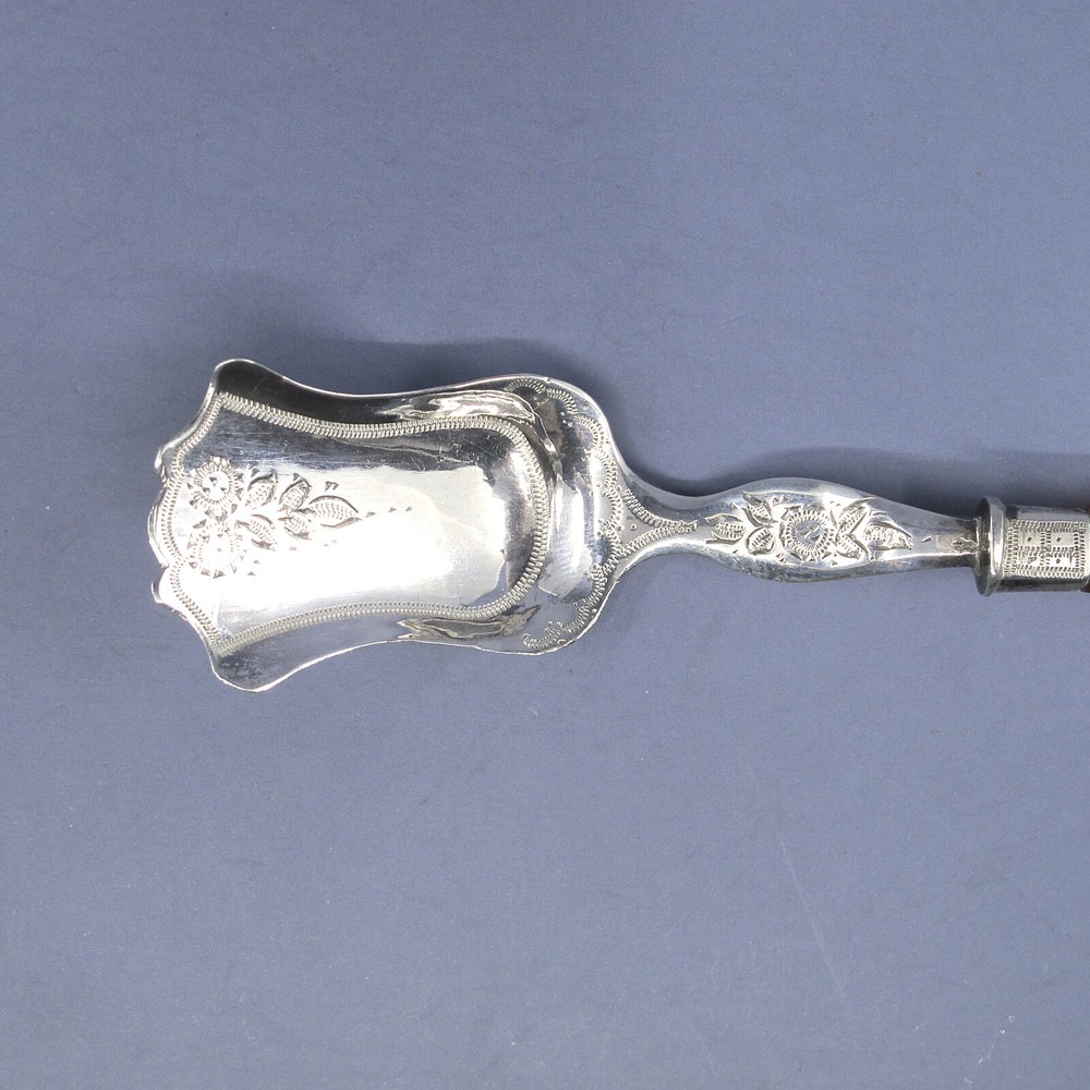 Dutch .835 Silver 3-Piece Agate Handled Serving Set 2 Forks & Server No Monogram
