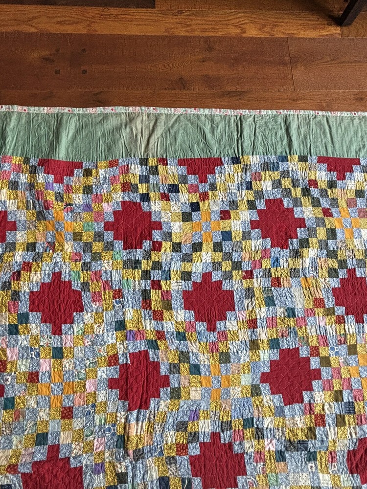 Antique Postage Stamp Quilt 75” X 75”