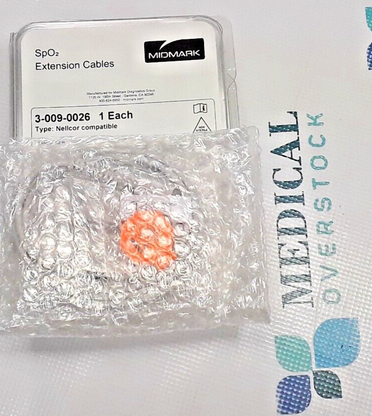3-009-0026 MIDMARK - 4 FT SPO2 EXTENDER CABLE - NELLCOR COMPATIBLE - SEALED NEW