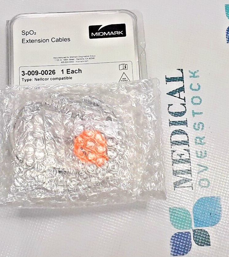3-009-0026 MIDMARK - 4 FT SPO2 EXTENDER CABLE - NELLCOR COMPATIBLE - SEALED NEW