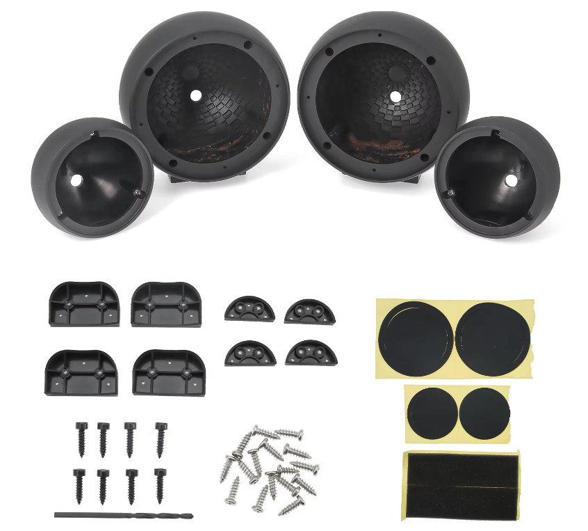 Tweeter & Midrange Speaker Pods Pair ABS Plastic A Pillar Dash Mount Mids Highs