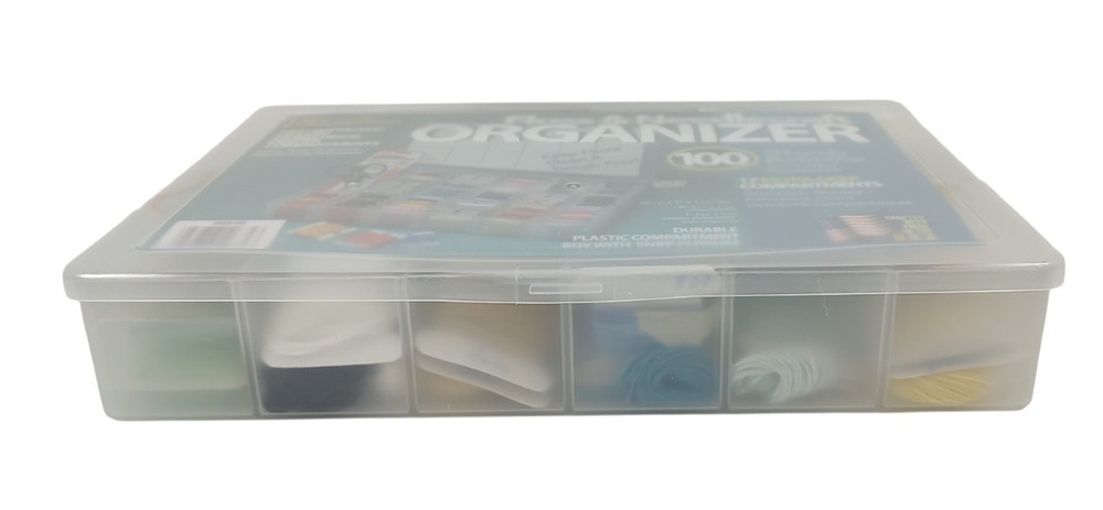 Floss and Needlecraft Organizer With 17 Extra Deep Compartments