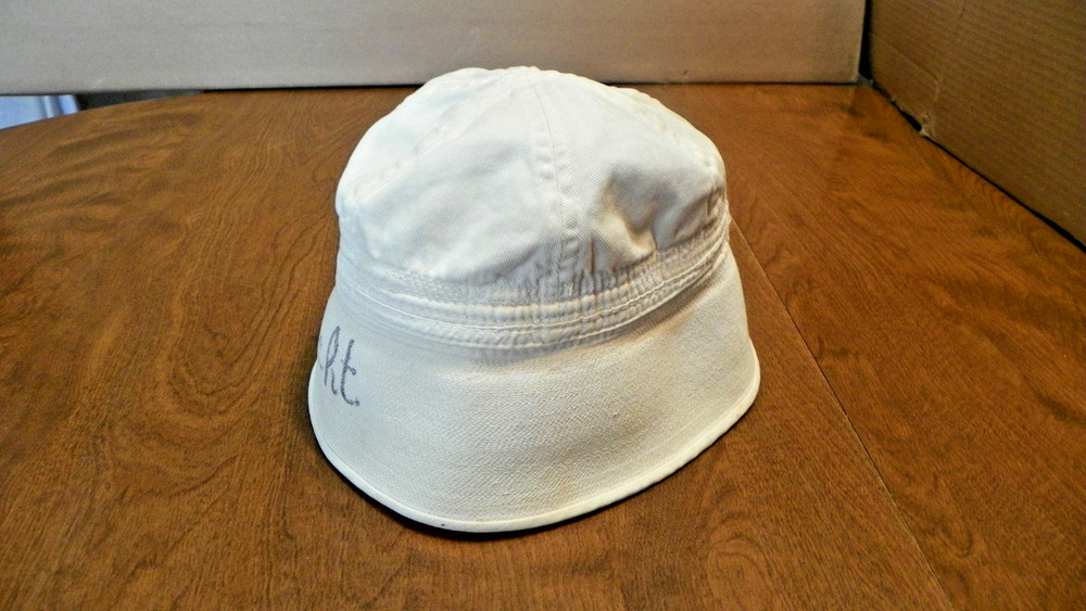 WW!! navy dixie cup hat, with 2 internal loops & name on hat