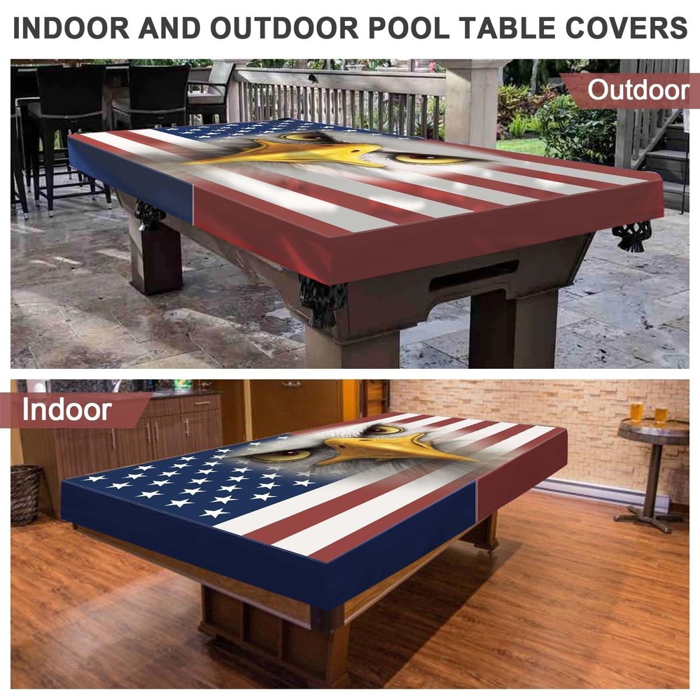 Pool Table Cover, Waterproof & Dustproof Outdoor/Indoor Pool Table Accessorie...