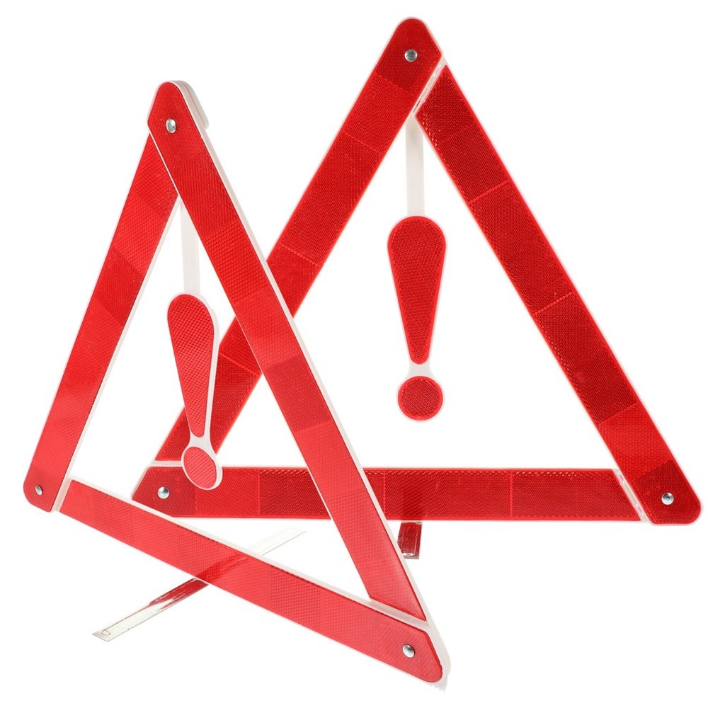 2PCS Reflective Warning Sign Foldable Triangle Car Hazard Breakdown Car Motor