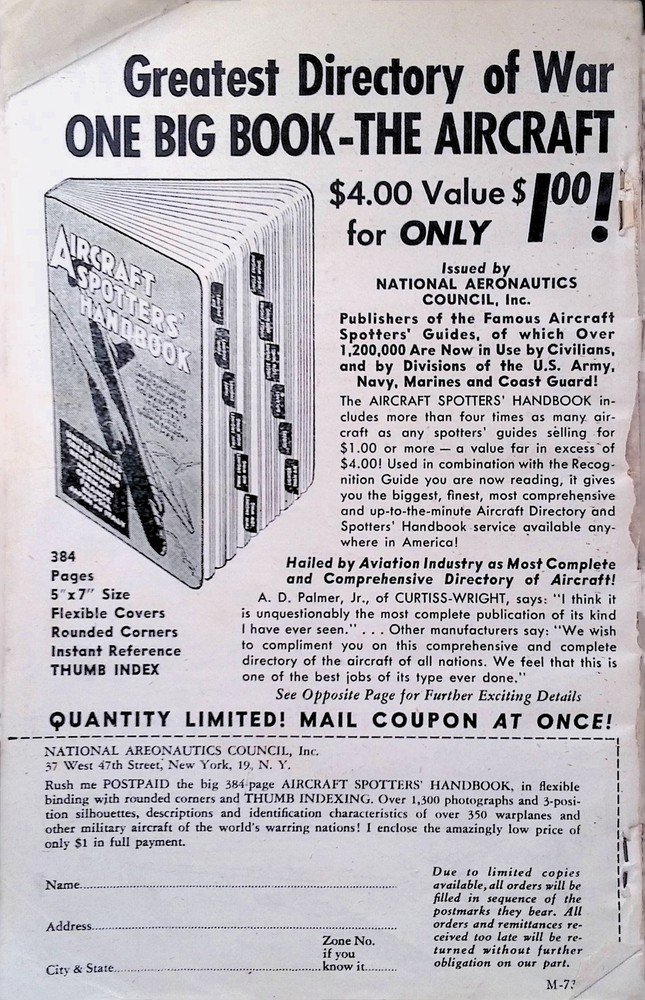 Vintage Aeronautics Recognition Guide Issue 7 & 8 1943