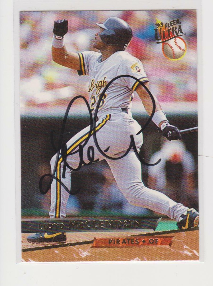 LLOYD MCCLENDON PITTSBURGH PIRATES  AUTOGRAPHED CARD