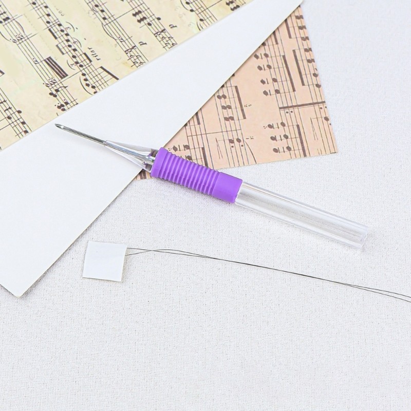 ABS Embroidery Pen with Needle Threader Beginner Punching Needle Embroidery Set