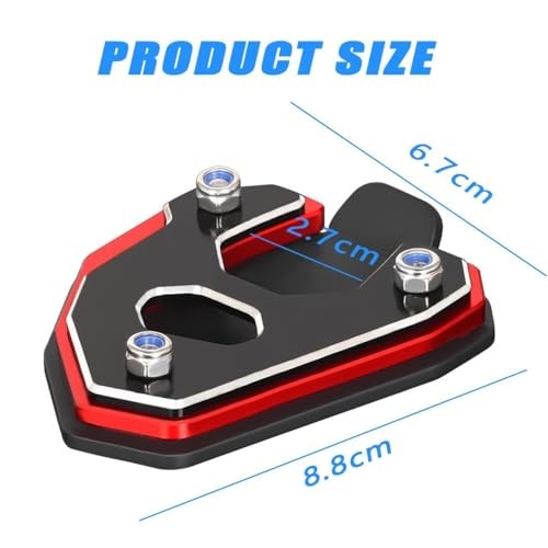 Red2 Kickstand Extender Pad for Monkey 125 Kickstand - Side Stand Extender Pad