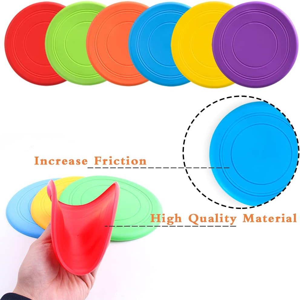 6 Pack Dog Flying Discs - Interactive, Soft Floating Saucer for Small, Medium Do