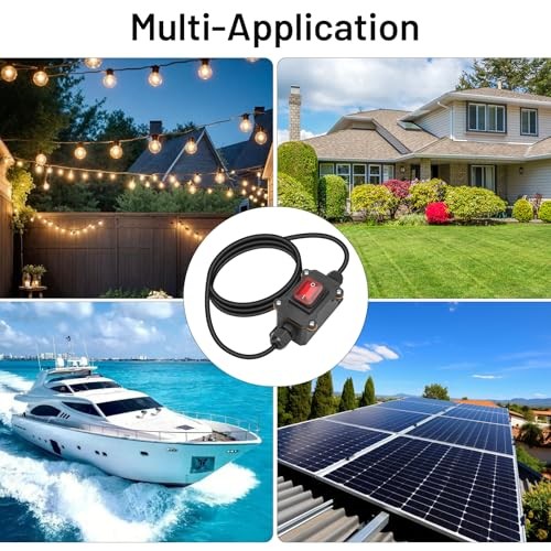 12V Inline Cord Switch, 20A DC Inline Switch 4Pin 2 Position On/Off Toggle