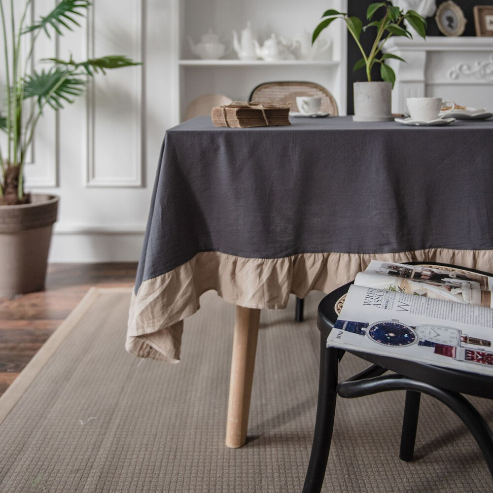 Dust-proof Rectangle Round Tablecloth for Kitchen Dining Room Table Cloth Cover