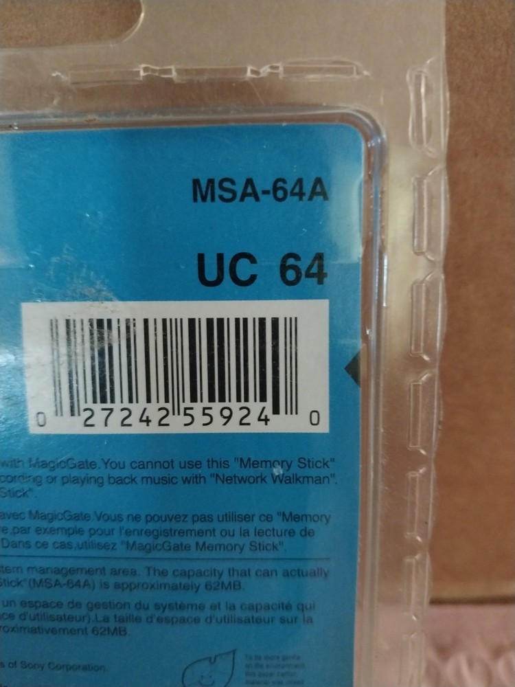 Sony 64MB Memory Stick Card - OEM - MSA-64A New Sealed Package