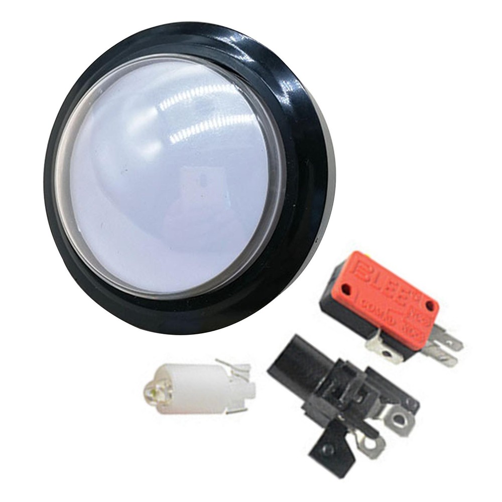 White 60mm Colorful Arcade Round Push Button Illumilated 12V LED Light Button ss