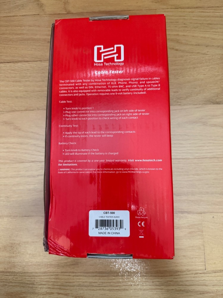 (Open Box) Hosa - CBT-500 - Audio Cable Tester