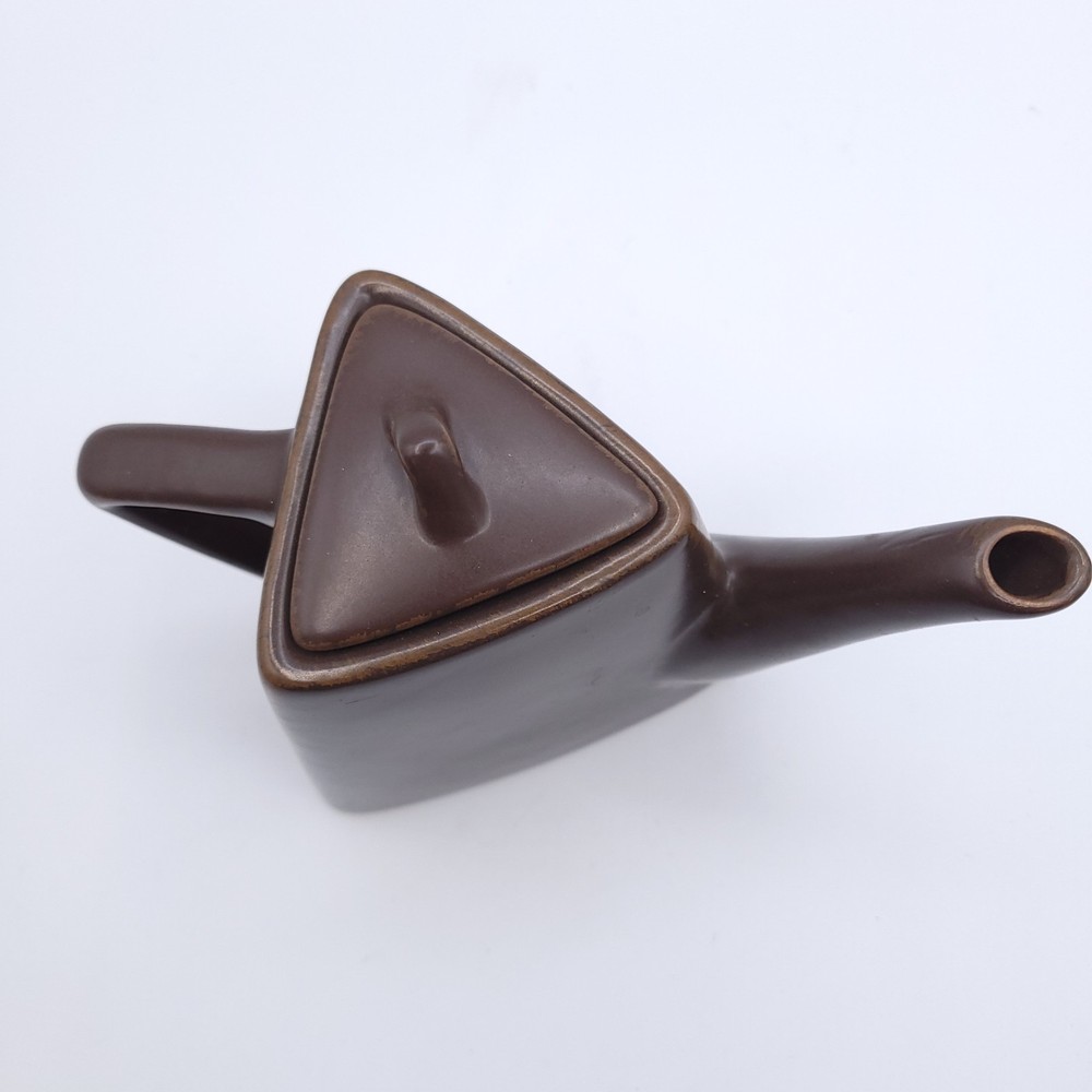 Tea Pot with Lid Designpac Dark Brown Triangular Teapot MCM Retro Asian
