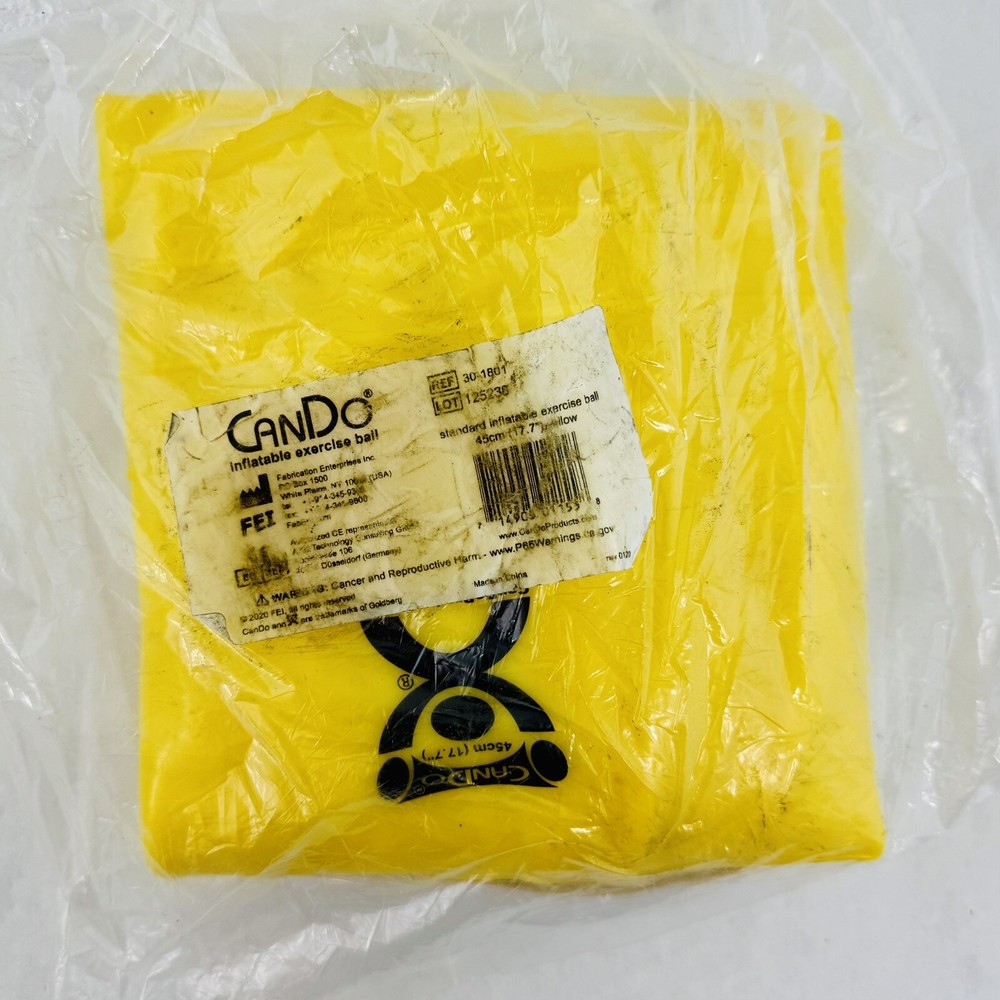 CanDo Inflatable Exercise Ball Yellow 17.7" 45cm