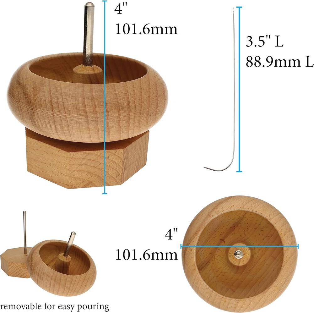 Spin And String Wooden Bead Spinner With Needle