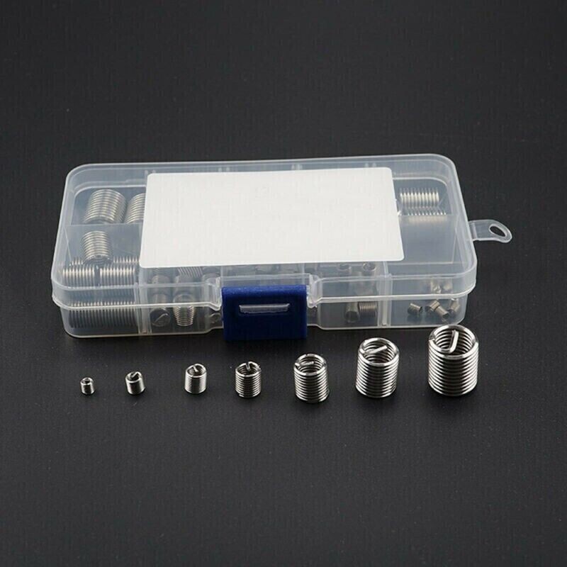 60pcs Spark Plug Rethread Kit Cylinder Head Tap Thread Insert Reamer Repair Tool