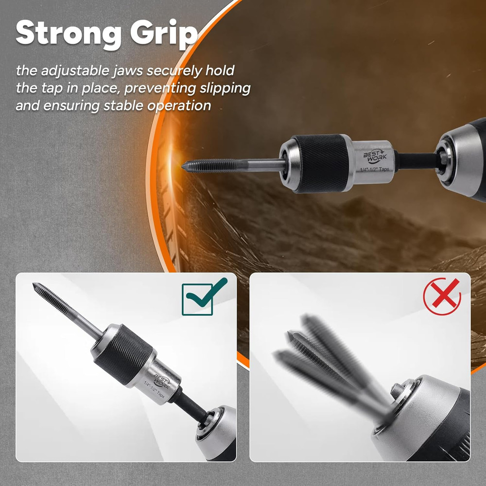 3Pcs Adjustable Tap Socket Set, 3/8" Drive Tap Holder Tool