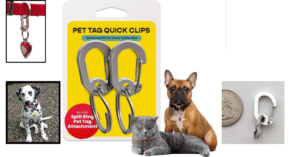 2-Pack Klippy Dog and Cat Tag Clips - Ultimate Solution for Safe Identification