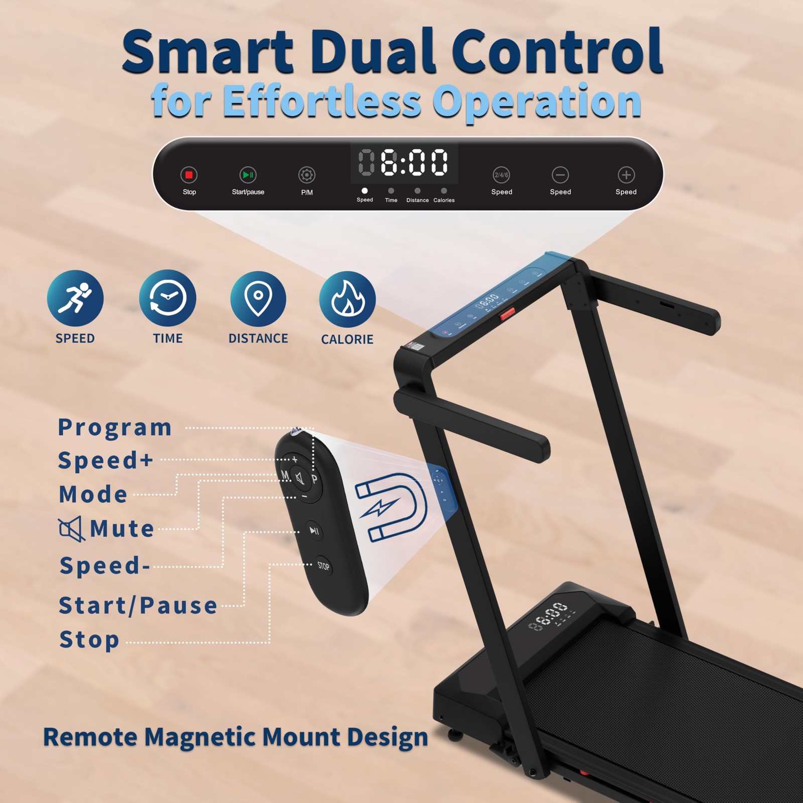 Foldable 4 in 1 Treadmill Walking Pad with Incline Remote Control Compact 3.0...