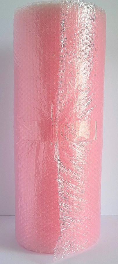 3/16'' Pink Anti-Static Electronics Cushion Bubble - 24" Wide x 50' Long